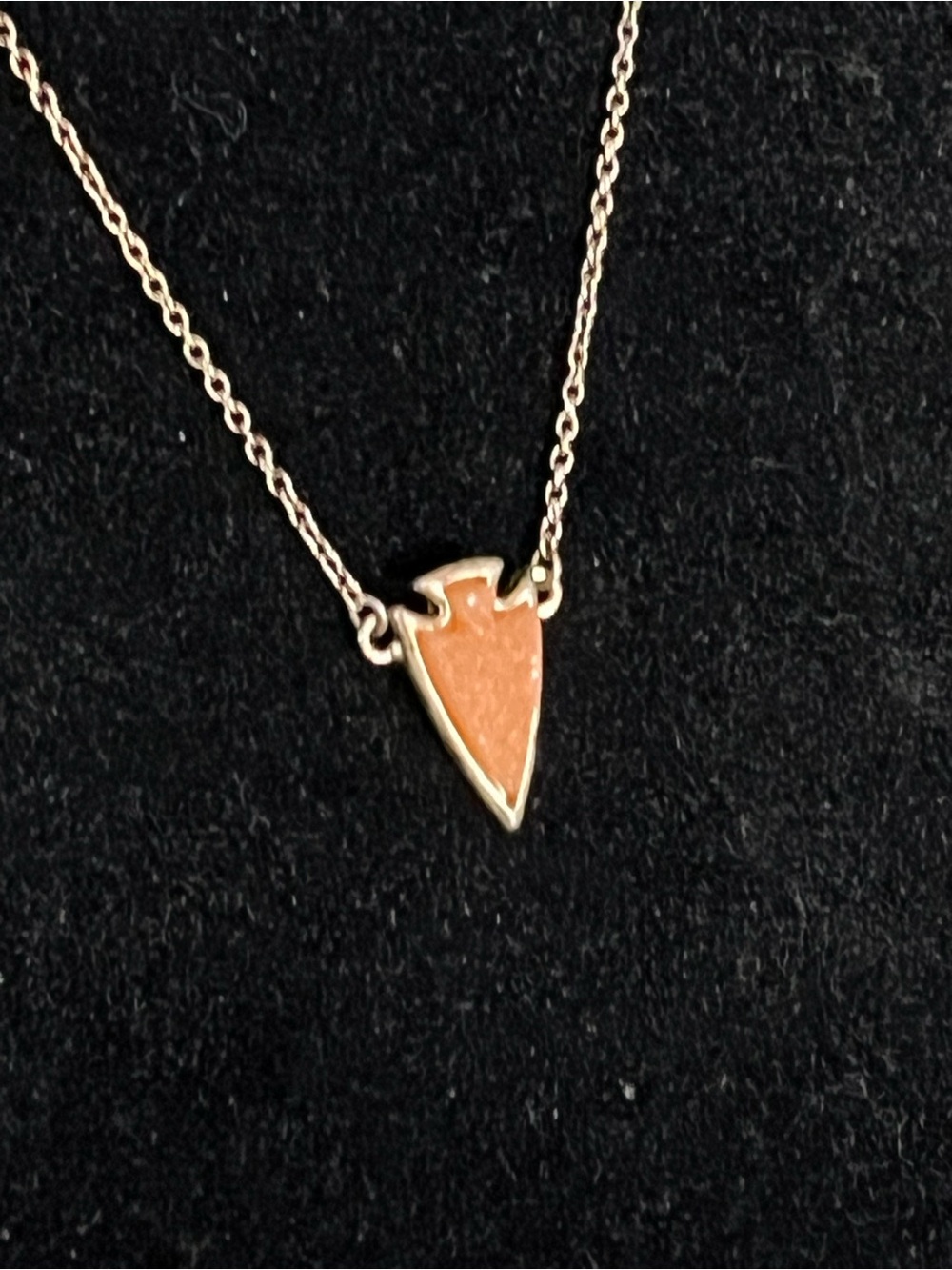 Carnelian Druzy Arrowhead Crystal Pendant Necklace – 18” Gold-Plated Chain